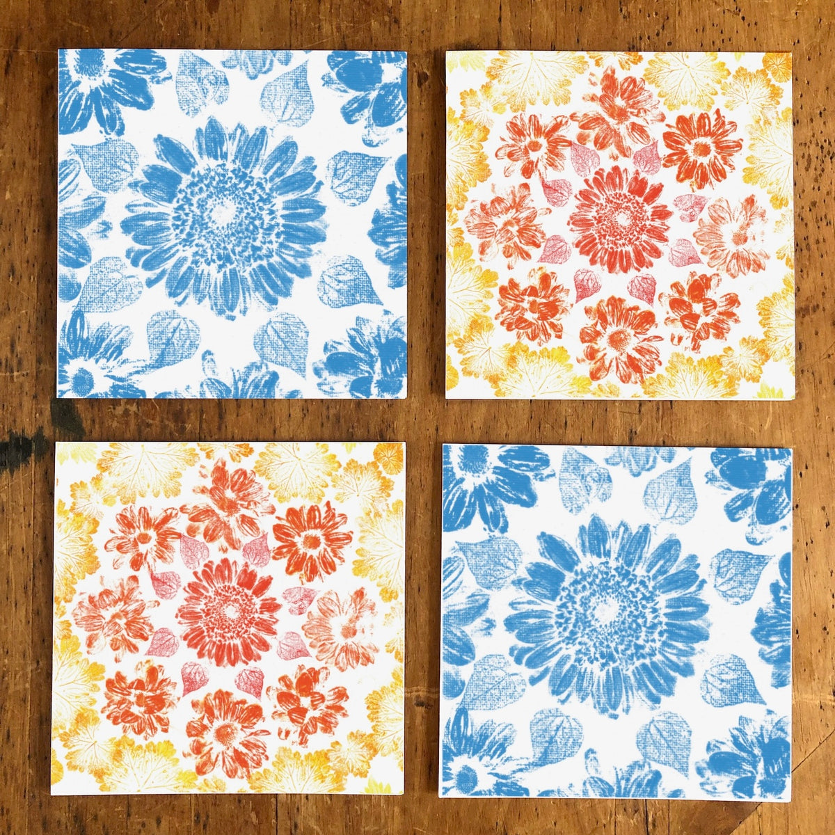 Botanical Mandala Floral Greeting Cards set of 4
